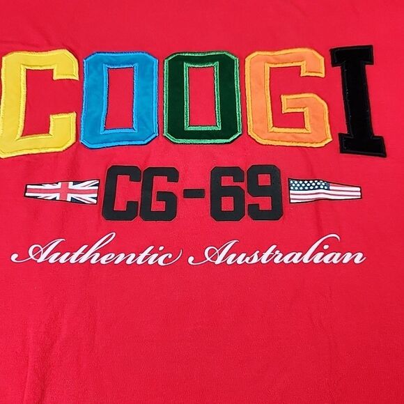 Coogi Shirt Men XXL Red Embroidered Y2K T-shirt Baggy 90’s Spell Out Streetwear - Picture 2 of 11